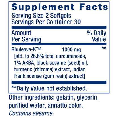 Life Extension Fast Acting Relief, Black Sesame Seeds, Turmeric, Boswellia, Joint Support Supplement, Quick Relief for discomfort in Bones, Joints & Muscles, Gluten-Free, Non-GMO, 60 softgels Life ExtensionBuy Supplements Australia