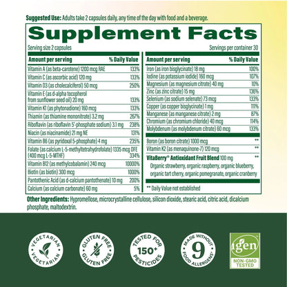 MegaFood Whole Body Womens Multivitamin - Multivitamin for Women - Vitamin D3 K2, Magnesium Citrate, Folate, Biotin, Iron MegaFood