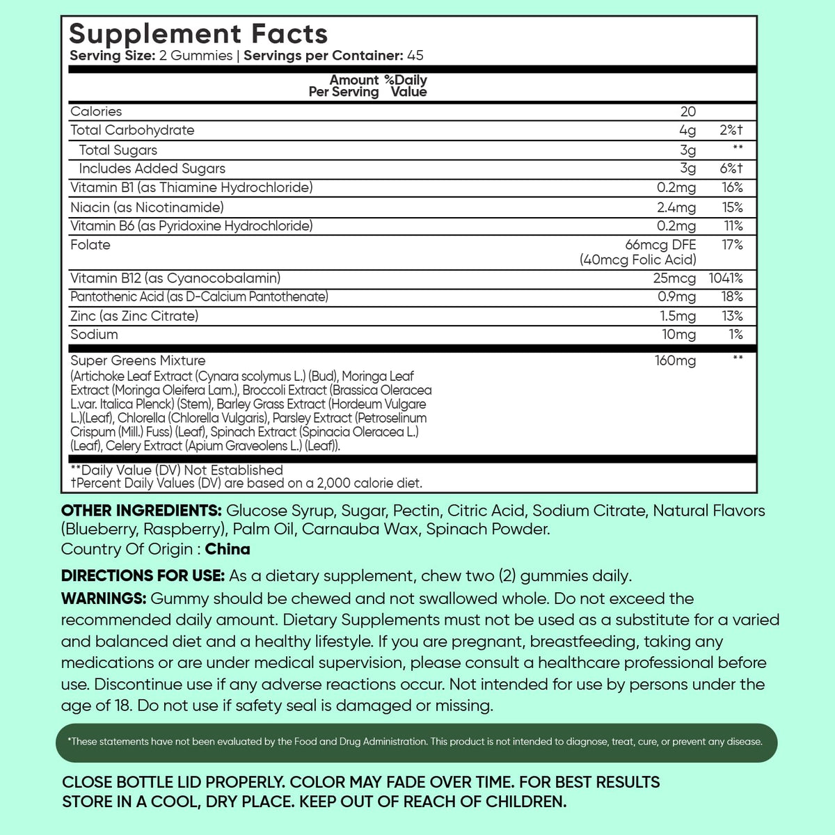 WeightWorld Super Greens Gummies - Energy, Immunity & Digestion - 45-Day Supply - Vegan Daily Greens Supplements (Moringa, Broccoli, Spinach) - Added Vitamins & Minerals - 90 Superfood Gummies WeightWorldBuy Supplements Australia