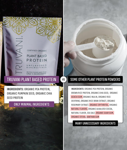 Truvani Organic Plant Based Protein Powder | Vanilla Chai | 10 Servings | Vegan | 20g Pea Protein | Keto | Gluten & Dairy Free | Low Carb | No Added Sugar