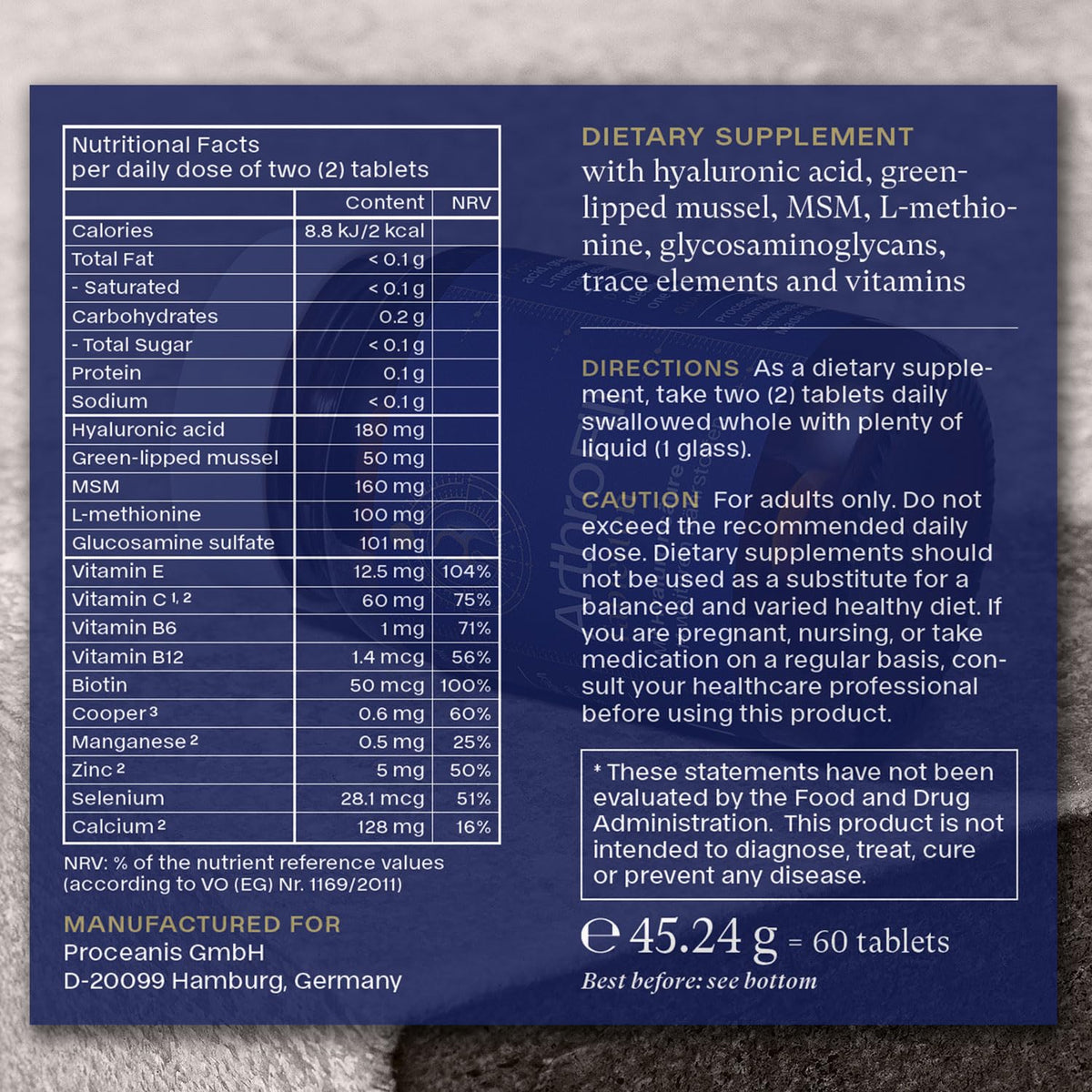ArthroFill™ Tablets - Proven European Joint Relief - Vegan Hyaluronic Acid - Nutrient Complex - Support Active Movement Functions with 15 Vital Micronutrients - Made in Germany ArthroFillBuy Supplements Australia