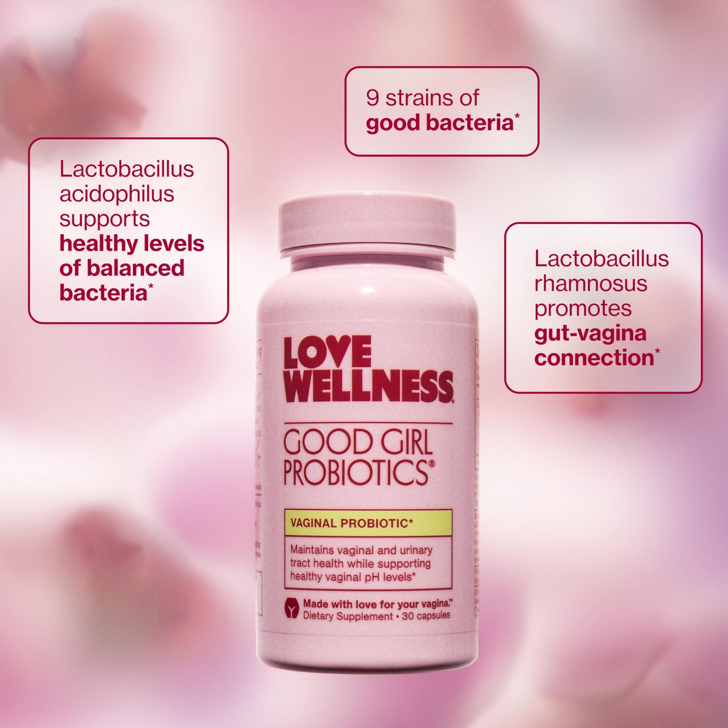 Love Wellness Good Girl Probiotics | Women’s Vaginal Health & pH Balance Supplement | 9-Strain Probiotic for Urinary Tract, Yeast, Odor & Immune Support | Gluten-Free (60-Day Supply) Love Wellness buy supplements Au
