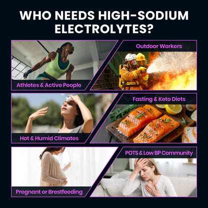 Venture Pal High Sodium Sugar-Free Electrolytes Powder Packets, 16 Sticks | Hydration Packets with Sodium, Potassium & Magnesium, Zero Calories, Keto, Vegan, and Paleo Friendly