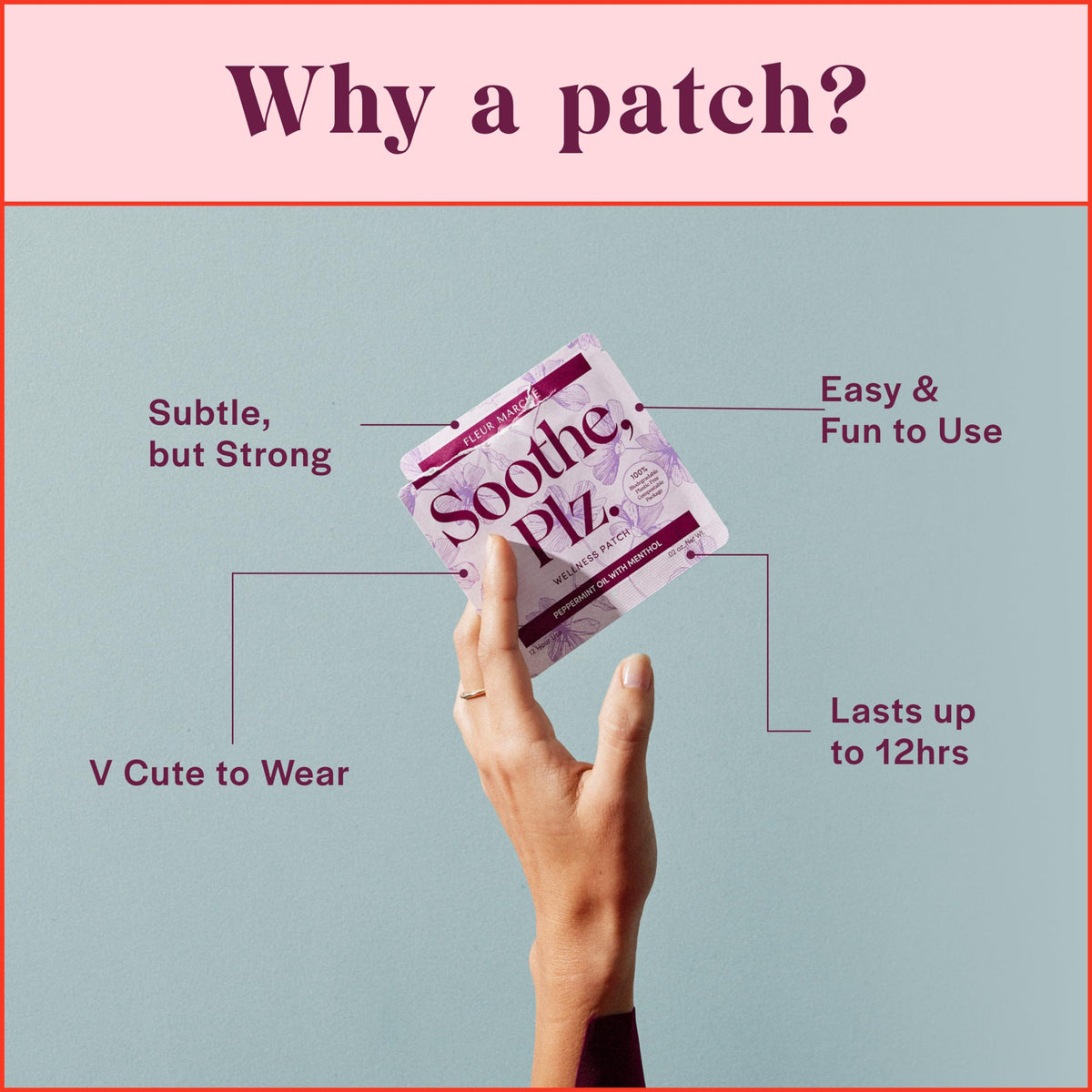 Fleur Marche Soothe, Plz. Botanical Patch - Muscle Recovery Patch with Peppermint Oil & Menthol - Post Night Out, Post Workout, or Daily Relief - Highly Bioavailable - 7 Patches Fleur Marché buy supplements Au