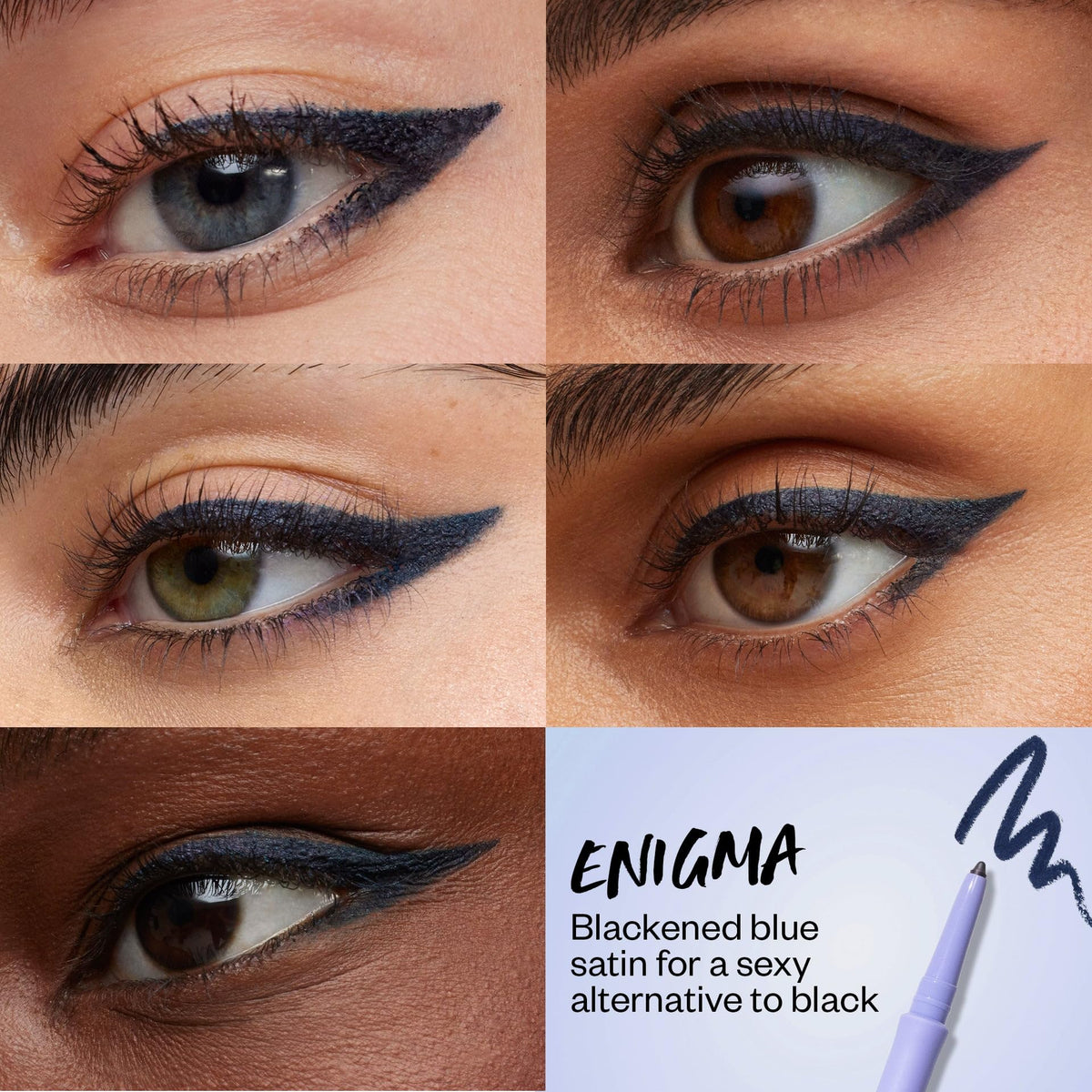 Kosas Soulgazer Gel Eyeliner (Enigma) - Waterproof, Smudge-Proof Pen with Hyaluronic Acid - Retractable Eyeliner Pencil with Sharpener & Smudger, Long-Lasting - Blackened Blue Satin KosasBuy Supplements Australia