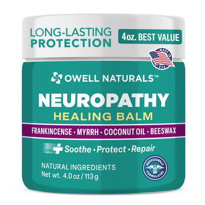 OWELL NATURALS Neuropathy Healing Balm, Fast Acting, with Frankincense, Myrrh, Coconut Oil & Beeswax, Natural Ingredients – Soothe, Protect & Repair, 4 oz (Pack of 1) Owell NaturalsBuy Supplements Australia
