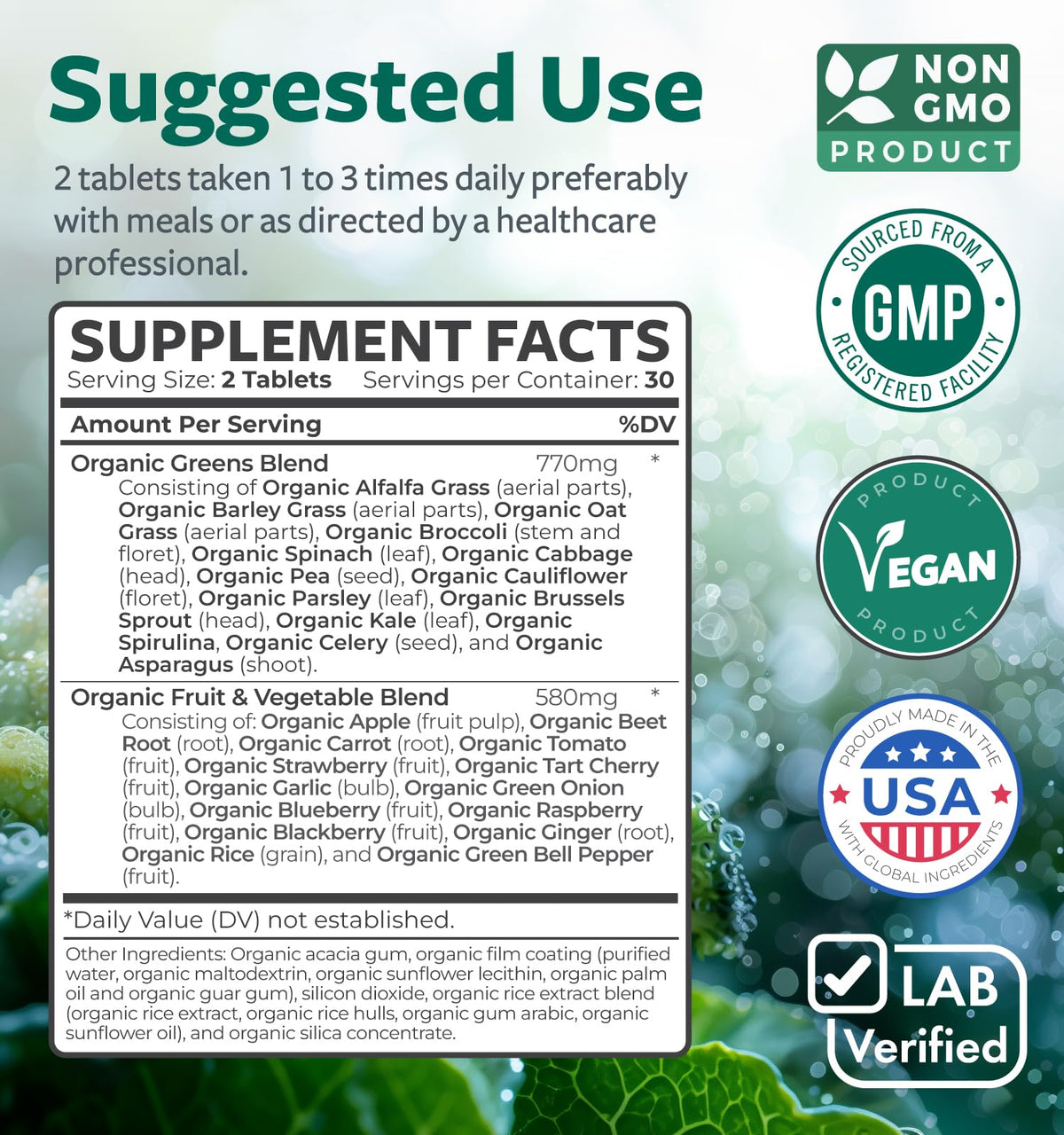 Super Greens & Vitamin C (1-Month Supply) Greens & C Synergy Bundle of Organic Super Greens Powder - Complete Superfood (60 Capsules) & & Vitamin C Immune Support (60 Vegetarian Caps)(Non-GMO) Healths Harmony buy supplements Au