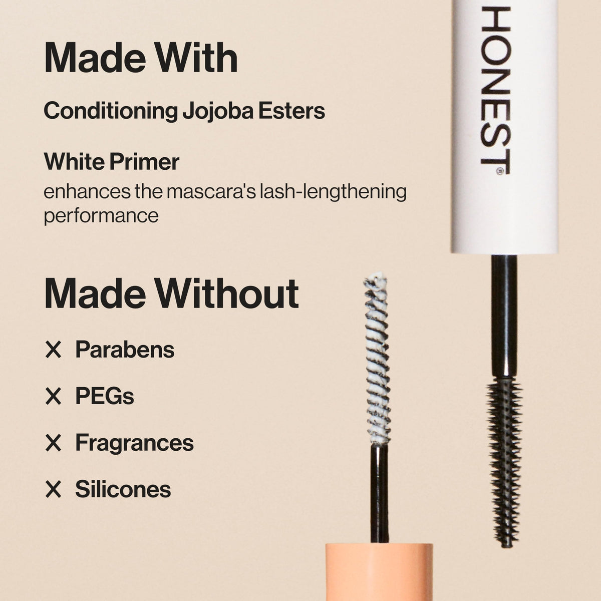 Honest Beauty 2-in-1 Extreme Length Clean Mascara + Lash Primer | Lengthening + Volumizing | Cruelty Free + Safe for Sensitive Eyes | Black, .27 fl oz Honest BeautyBuy Supplements Australia