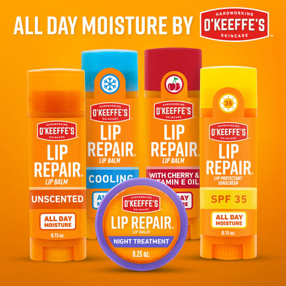 O'Keeffe's Lip Repair Unscented Lip Balm for Dry, Cracked Lips - Stick (3 Pack) - Moisturizer for Very Dry Lips O'Keeffe'sBuy Supplements Australia