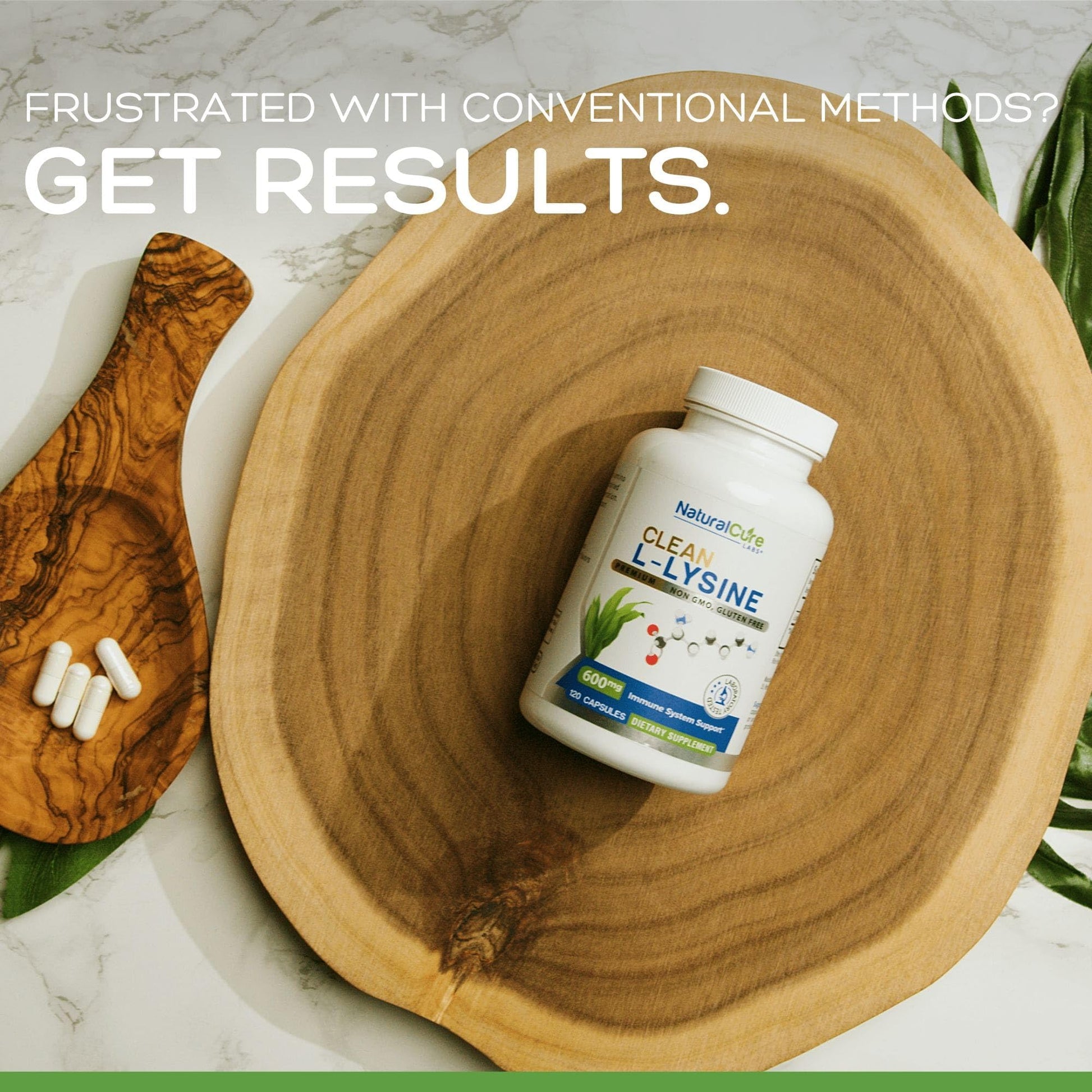 Natural Cure Labs Clean L-Lysine 600mg, 120 Capsules | Vegan, Non-GMO, & Gluten Free Natural Cure Labs buy supplements Au