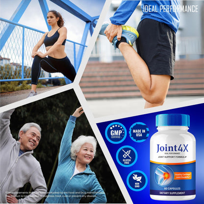 IDEAL PERFORMANCE Joint4X Joint Support Capsules, Official Joint-4X Supplement Pills, All-Natural Formula to Fortify Bones and Bolster Flexibility - Maximum Strength, Joint 4X Pills Reviews (3 Pack) IDEAL PERFORMANCEBuy Supplements Australia