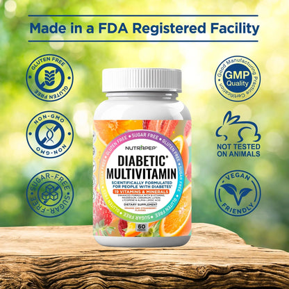 NutraPep Premium Multivitamin Chewable Gummies for Women & Men - Sugar-Free & Gluten Free Supplement Vitamins NutraPep