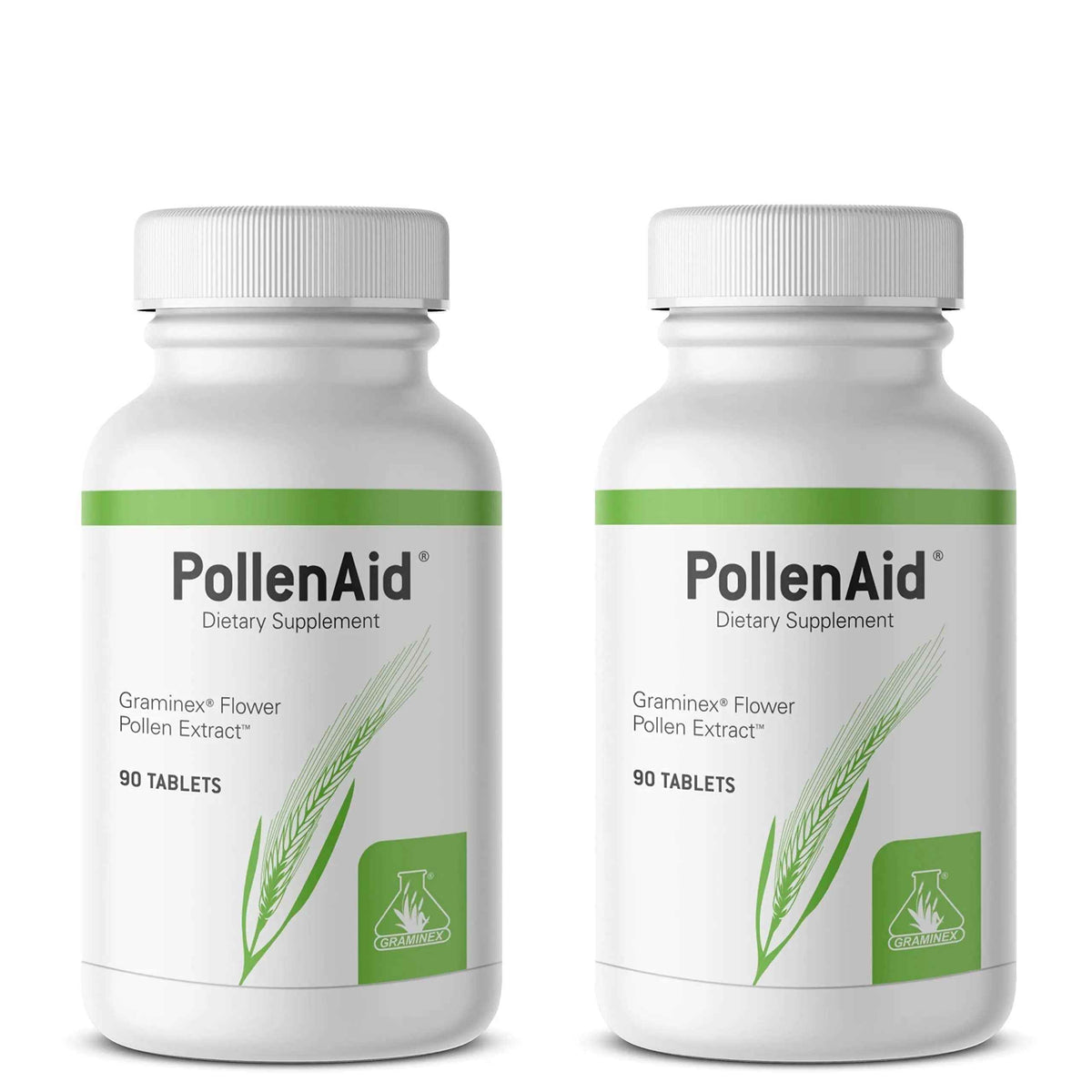 Graminex PollenAid Prostate Supplement: All Natural Prostate Support for Bladder Control & Urinary Tract Health, Rye Pollen Extract Made in USA, 90 Tablets (Pack of 2)