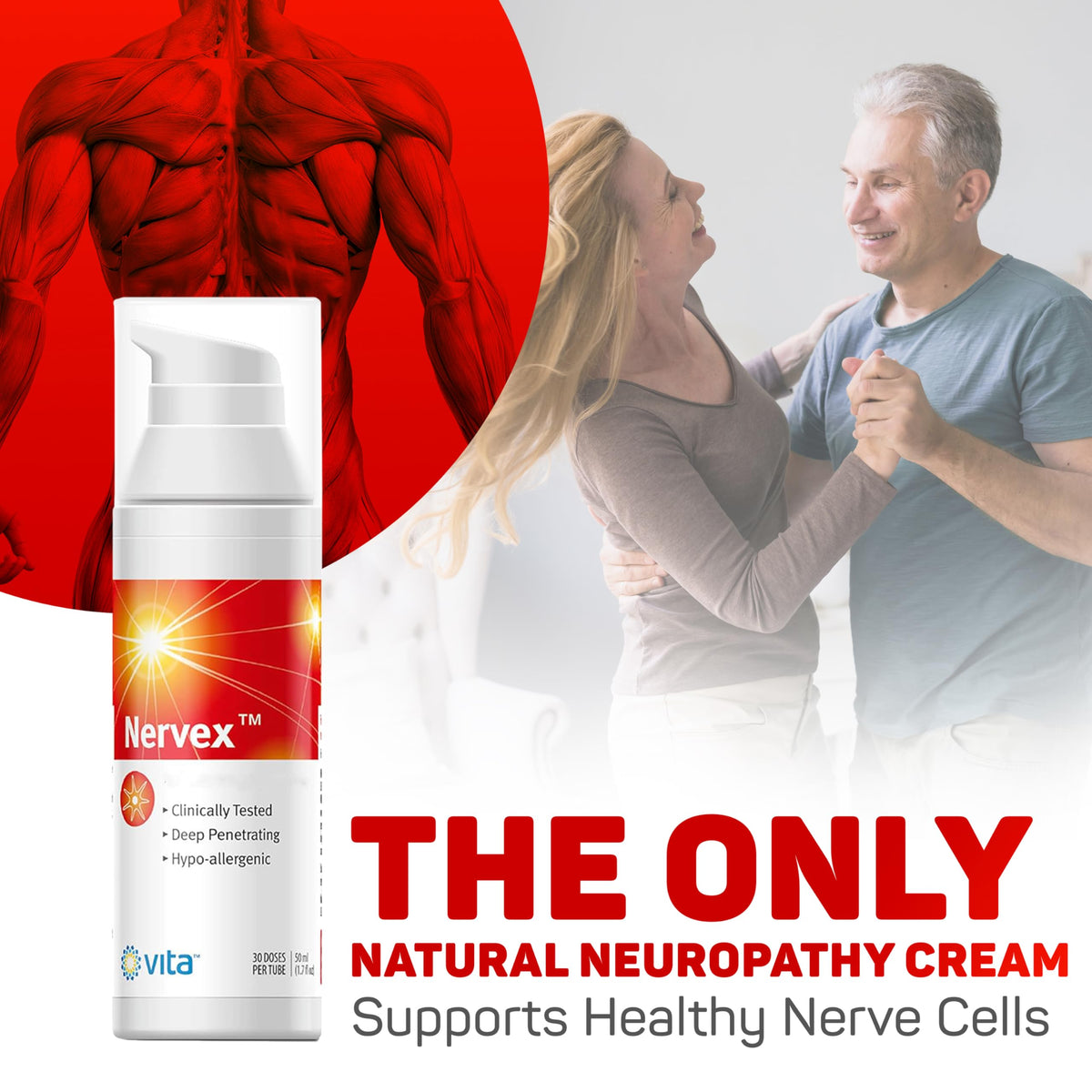 Vita Sciences Nervex Powerful Neuropathy Cream: Advanced Natural Relief for Peripheral Neuropathy, Fibromyalgia, and Fast Comfort Treatment for Feet, Hands, Legs, and Toes Vita SciencesBuy Supplements Australia