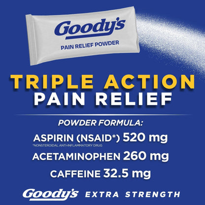 Goody’s Headache Powder Extra Strength Pain Relief, Triple Action Headache Relief with Aspirin, Acetaminophen & Caffeine, 24 Count Goody'sBuy Supplements Australia