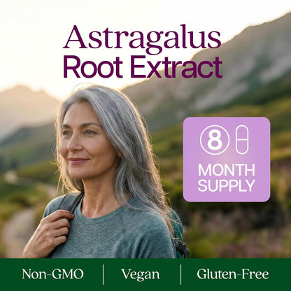 Astragalus Root, 8 Month Supply, Immune Support, 20:1 Astragalus Extract | 20:1 Astragalus Extract, 70% Polysaccharides, High-Concentration Adaptogen Support for Energy & Vitality, Vegan, 250 Capsules