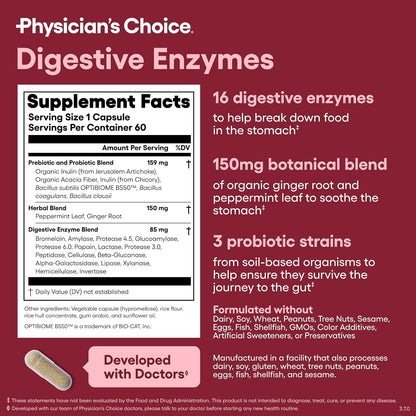 Physician's CHOICE Women’s Starter Bundle: Women’s Probiotic 30ct + Digestive Enzymes 60ct