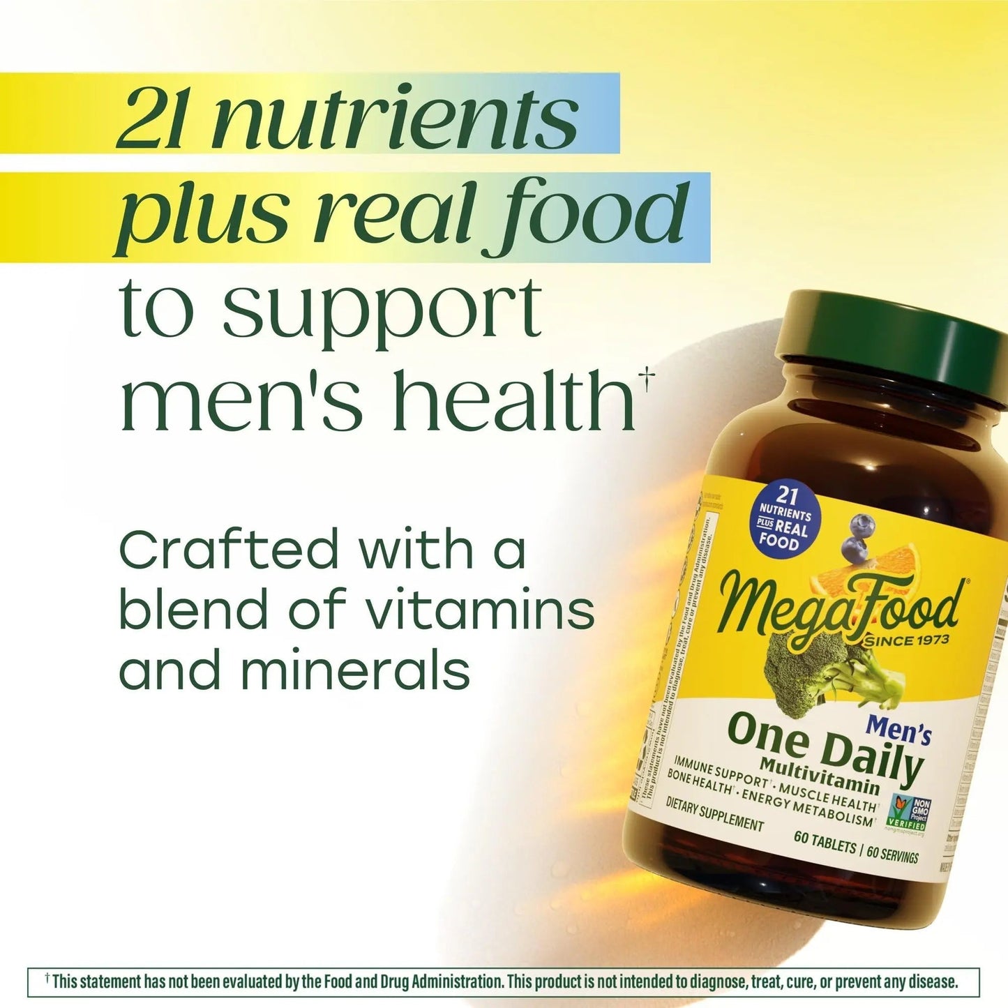 MegaFood One Daily Mens Multivitamins - Multivitamin for Men - Vitamin C, Vitamin D3 & Vitamin B12 - Muscle, Energy Metabolism & Immune Support MegaFood