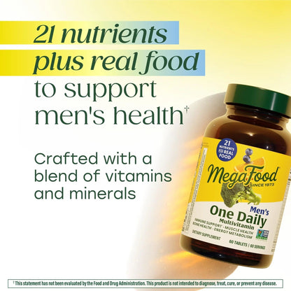 MegaFood One Daily Mens Multivitamins - Multivitamin for Men - Vitamin C, Vitamin D3 & Vitamin B12 - Muscle, Energy Metabolism & Immune Support MegaFood