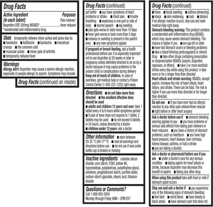 HealthA2Z® Ibuprofen 200mg, NSAID, Pain Reliever, Fever Reducer, Headache, Body Aches, Back Pain, Arthritis, Menstrual Cramps, 500 Caplets HealthA2Z buy supplements Au