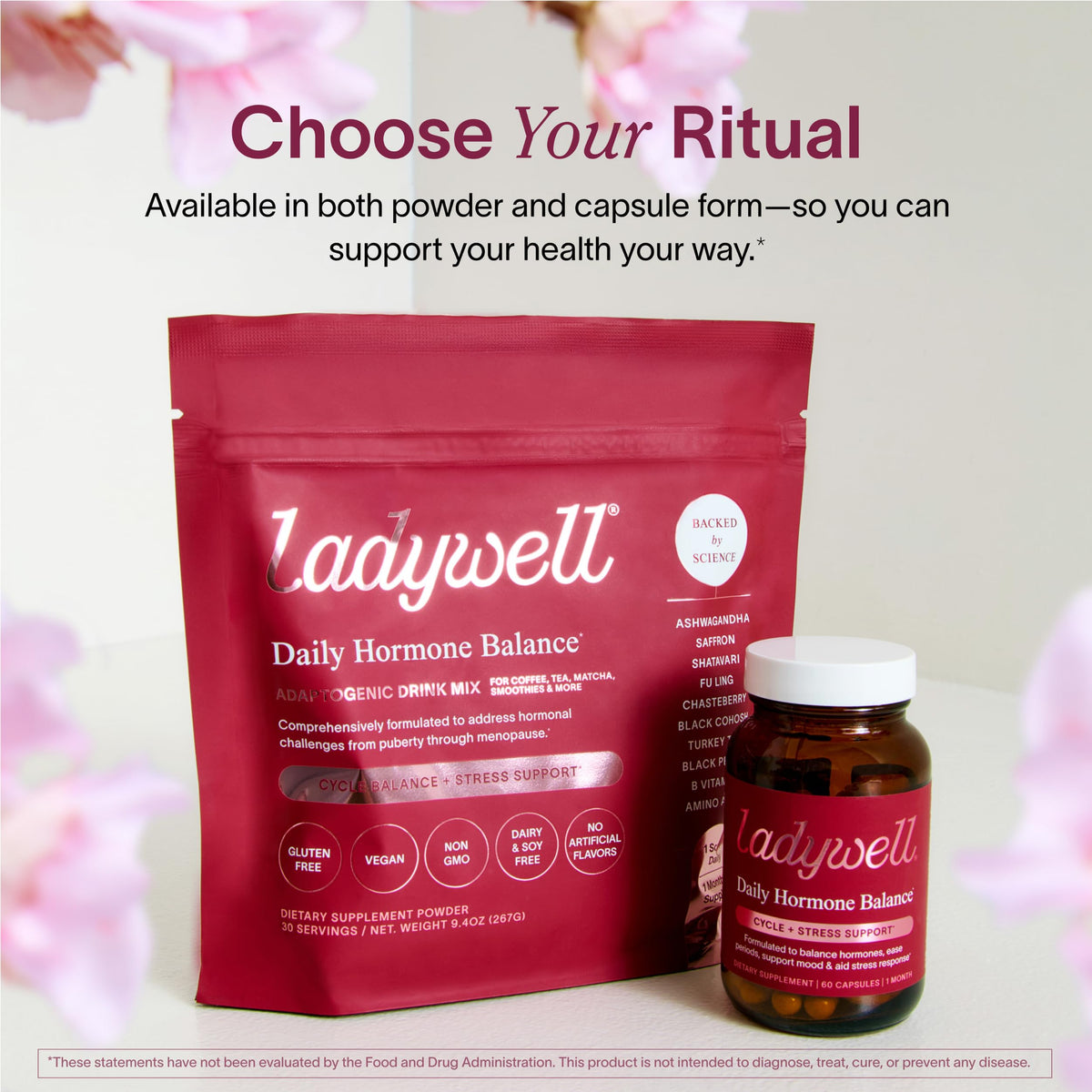 Ladywell Daily Hormone Balance Capsules | Natural Cycle Support for Women | Supports Mood, Bloating, Cramps, Skin Health & Cravings | with Chasteberry, B Vitamins, Ashwagandha, Saffron & More | 60 Ct Ladywell buy supplements Au