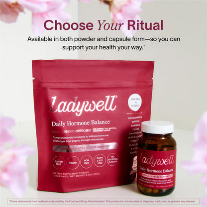 Ladywell Daily Hormone Balance Capsules | Natural Cycle Support for Women | Supports Mood, Bloating, Cramps, Skin Health & Cravings | with Chasteberry, B Vitamins, Ashwagandha, Saffron & More | 60 Ct Ladywell buy supplements Au