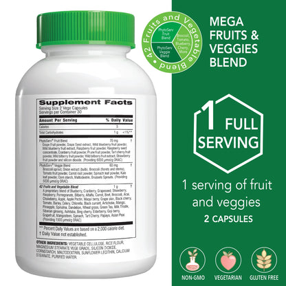 Botanic Choice Mega Fruits and Veggies Blend (60 Capsules) + Lemon Balm Tincture (1 fl oz) Bundle - Energy Balance & Superfood Supplement + Relaxation and Sleep Support Botanic ChoiceBuy Supplements Australia