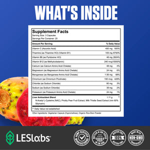 LES Labs DeToxx – Better Mornings & Recovery, Liver Support, Electrolyte Replenishment & Glutathione Support – Prickly Pear, Milk Thistle & NAC – Non-GMO Supplement – 60 Capsules LES Labs buy supplements Au