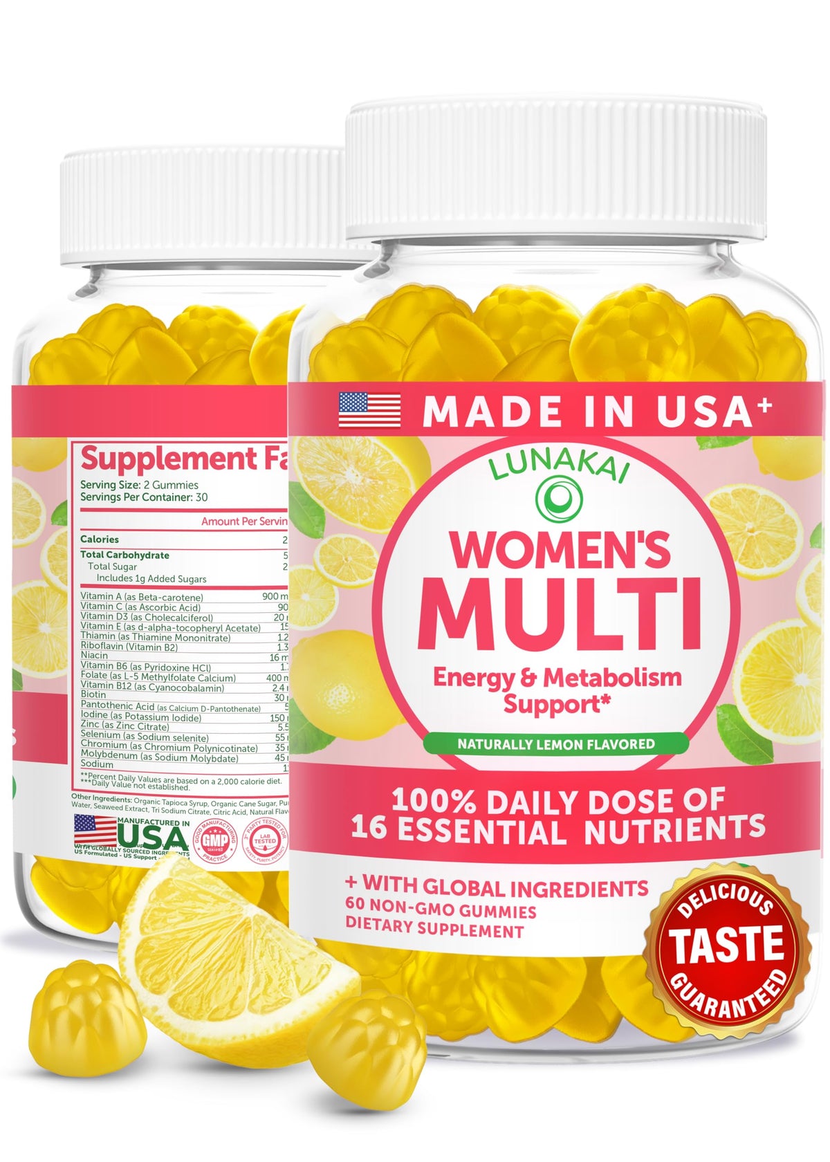 Lunakai USA Made Womens Multivitamin Gummies – Delicious Daily 16 Multi Vitamins for Women – Wellness, Energy & Essential Health Support, 60ct LunakaiBuy Supplements Australia