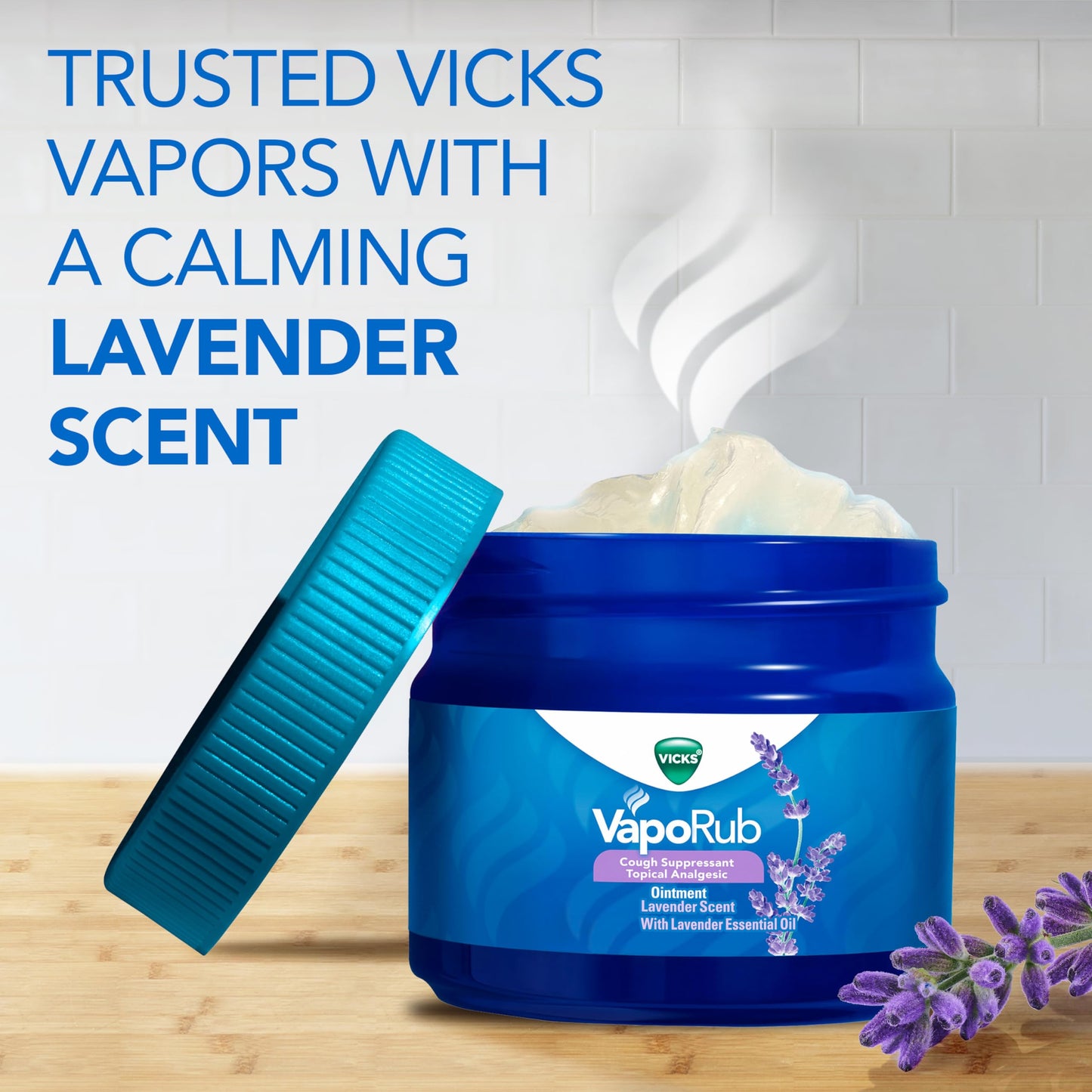 Vicks VapoRub, Lavender Scent, Cough Suppressant, Topical Chest Rub & Analgesic Ointment, Medicated Vicks Vapors, Relief from Cough Due to Cold, Aches & Pains, 1.76oz Vicks buy supplements Au