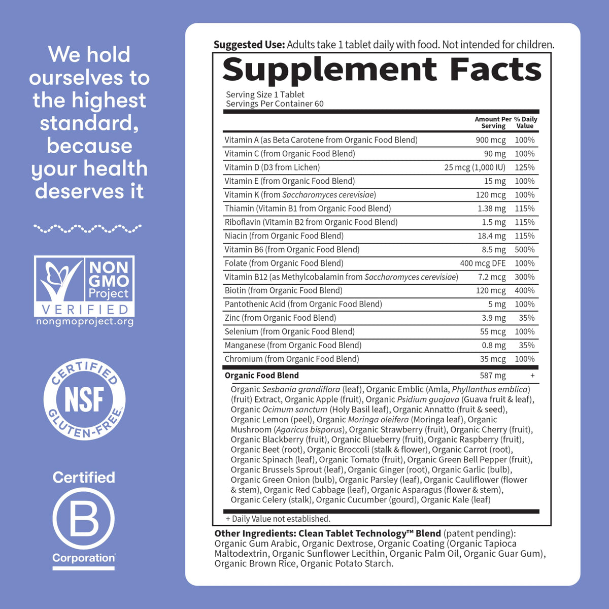 Garden of Life Once Daily Whole Food Multivitamin for Men, Organic Mens Vitamins & Minerals, Vitamin C, Zinc, Vegan, for Health & Well-Being, 60 Tablets Garden of Life buy supplements Au