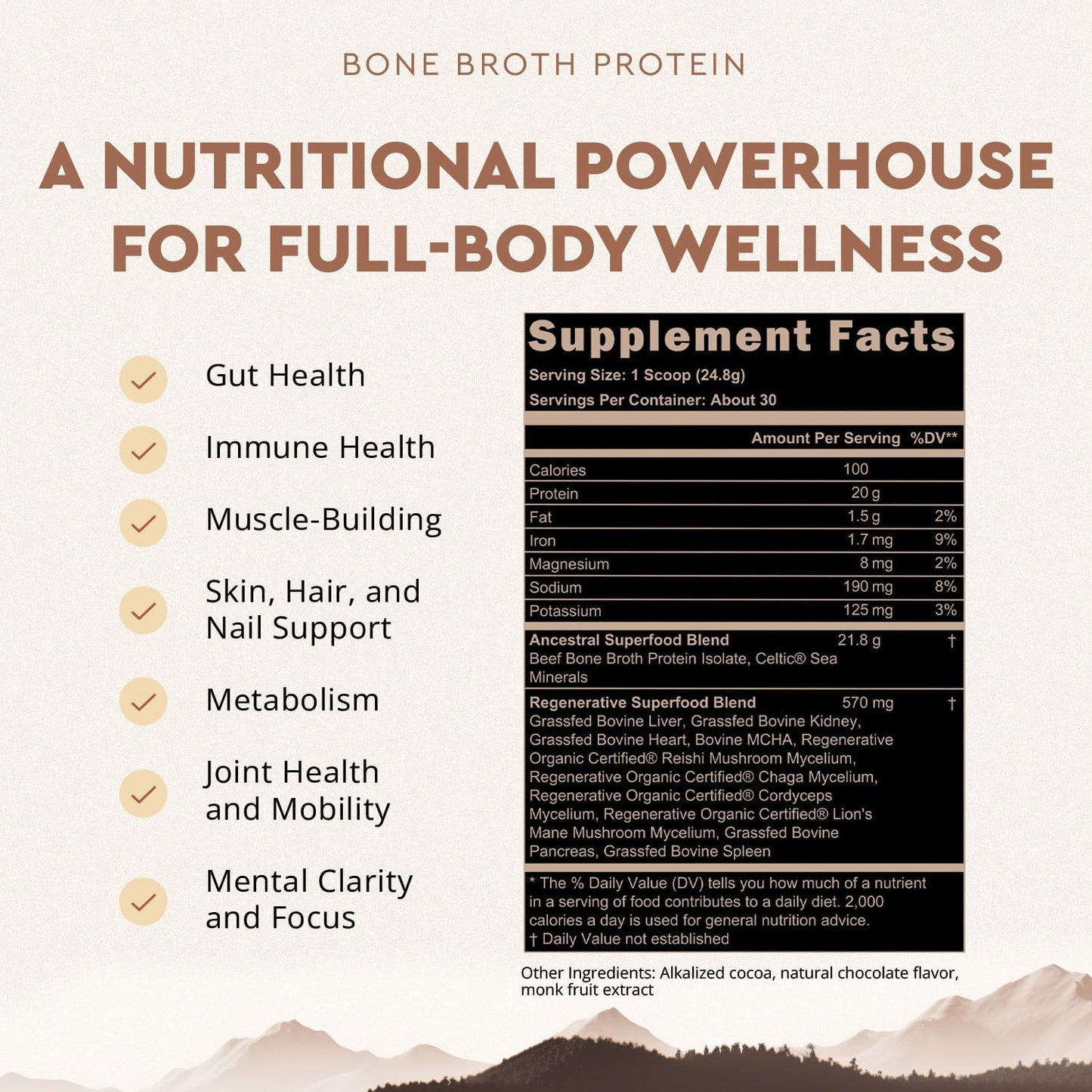 Ancestral Supplements MOFO & Chocolate Protein Bundle for Men – Supports Strength, Energy, Hormone Health & Recovery–Grass Fed Beef Organ Blend with 20g Protein, Gut Health Support & Organic Mushrooms
