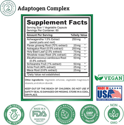Adaptogen Complex + ALA & ALC Complex + Brain Support + Magnesium Bisglycinate Bundle | Stress Relief, Energy, Focus, Cognitive Support, Calm & Daily Wellness