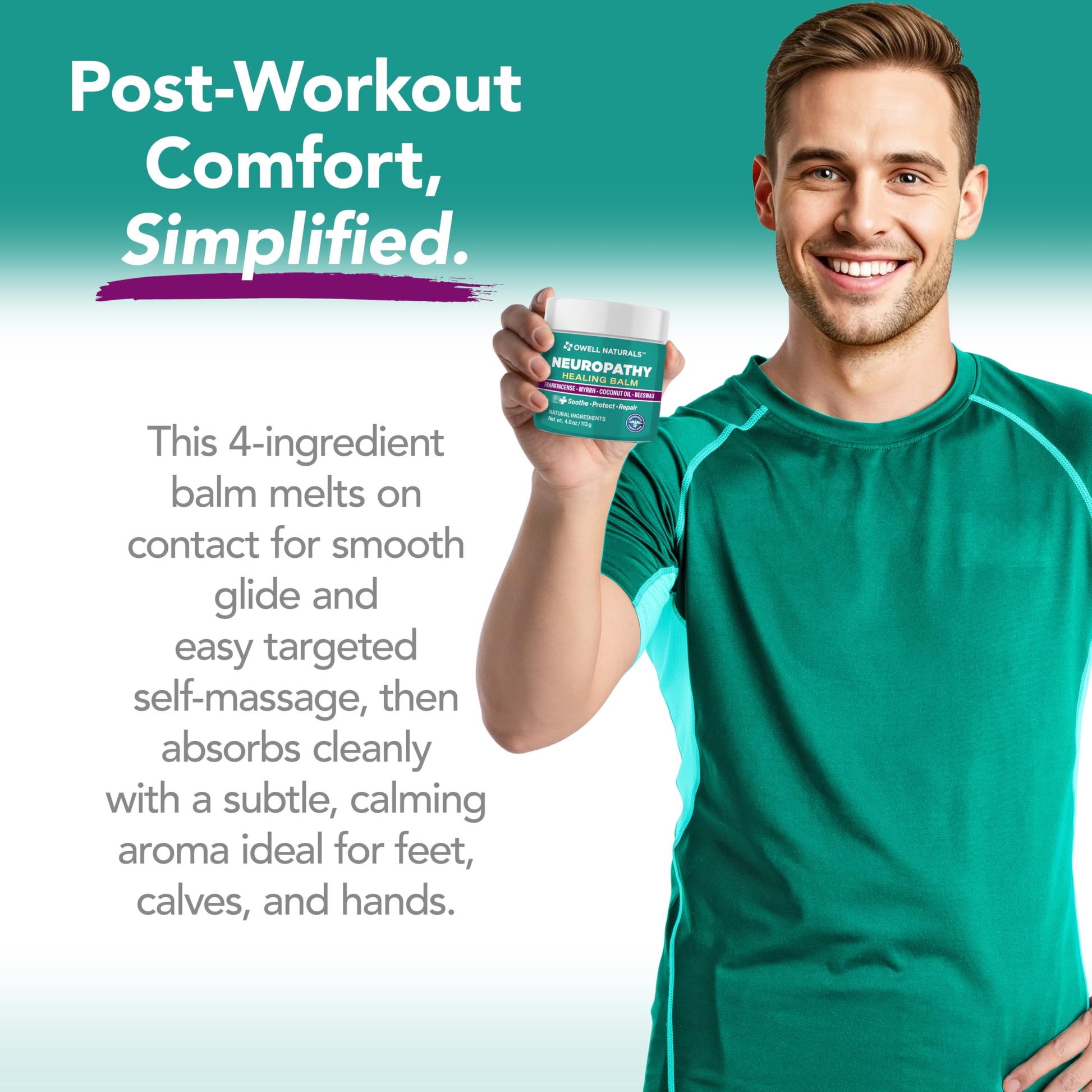 OWELL NATURALS Neuropathy Healing Balm, Fast Acting, with Frankincense, Myrrh, Coconut Oil & Beeswax, Natural Ingredients – Soothe, Protect & Repair, 4 oz (Pack of 1) Owell NaturalsBuy Supplements Australia