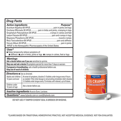 Hyland's Leg Cramps, Relief of Leg, Calf, Charley Horses, and Foot Cramps, 100 Quick-Dissolving Tablets Hyland'sBuy Supplements Australia