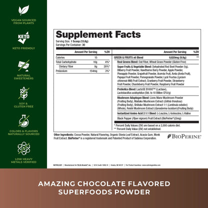 Nutrology Greens & Fruits Powder-Naturally Sourced Superfood, Chocolate (30 Servings) Zen Natural Magnesium Supplement (30 Servings) Nutrology buy supplements Au