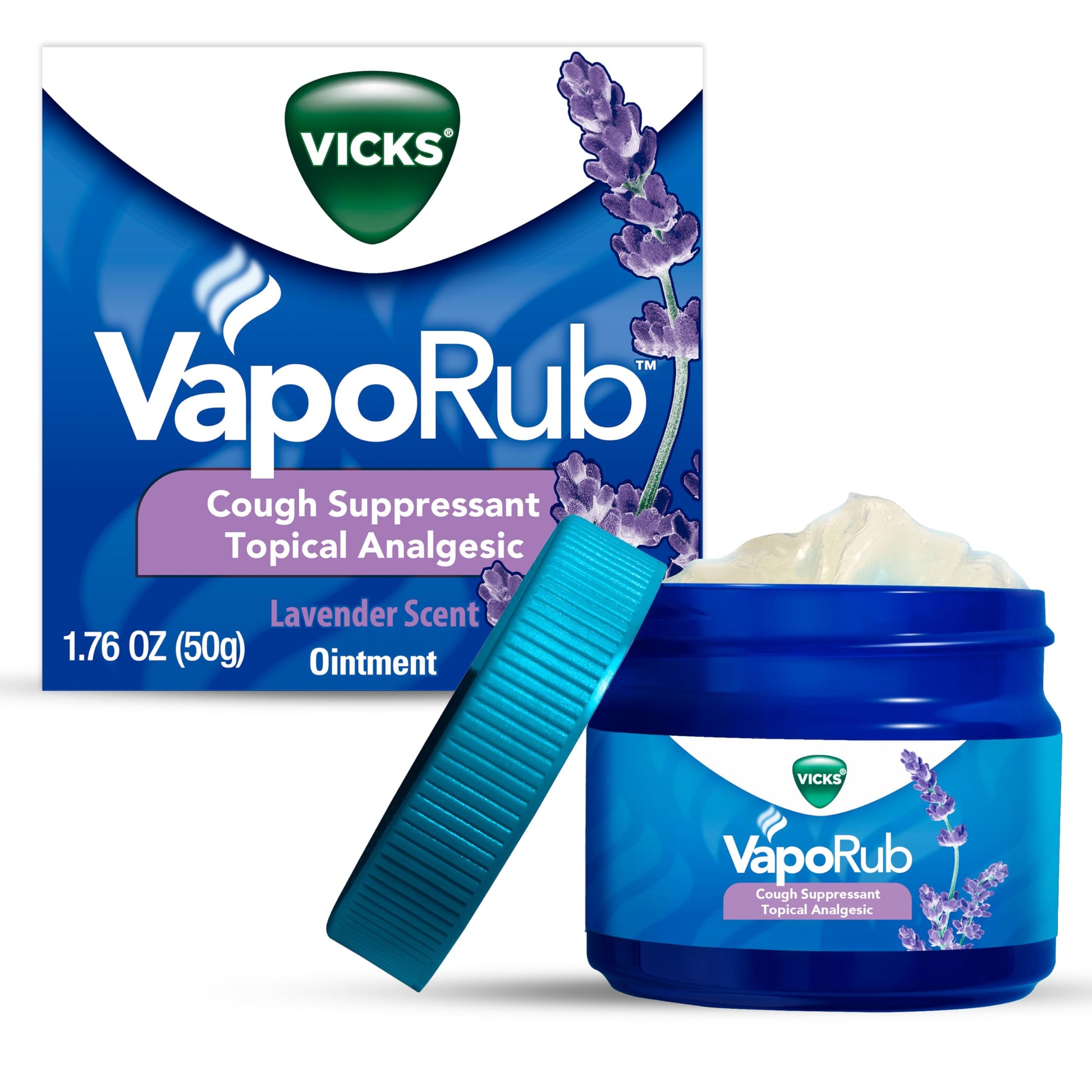 Vicks VapoRub, Lavender Scent, Cough Suppressant, Topical Chest Rub & Analgesic Ointment, Medicated Vicks Vapors, Relief from Cough Due to Cold, Aches & Pains, 1.76oz Vicks buy supplements Au