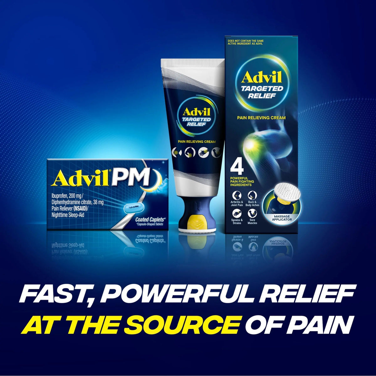 Advil PM Pain Reliever and Nighttime Sleep Aid, Pain Medicine with Ibuprofen for Pain Relief and Diphenhydramine Citrate for a Sleep Aid - 40 Coated Caplets AdvilBuy Supplements Australia