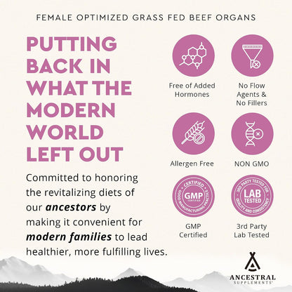 Ancestral Supplements FEM & Colostrum Powder Bundle for Women – Supports Hormone Balance, Energy, Skin, Immunity & Digestion – Grass Fed, Pasture Raised Female Organ Blend with Bioactive Colostrum
