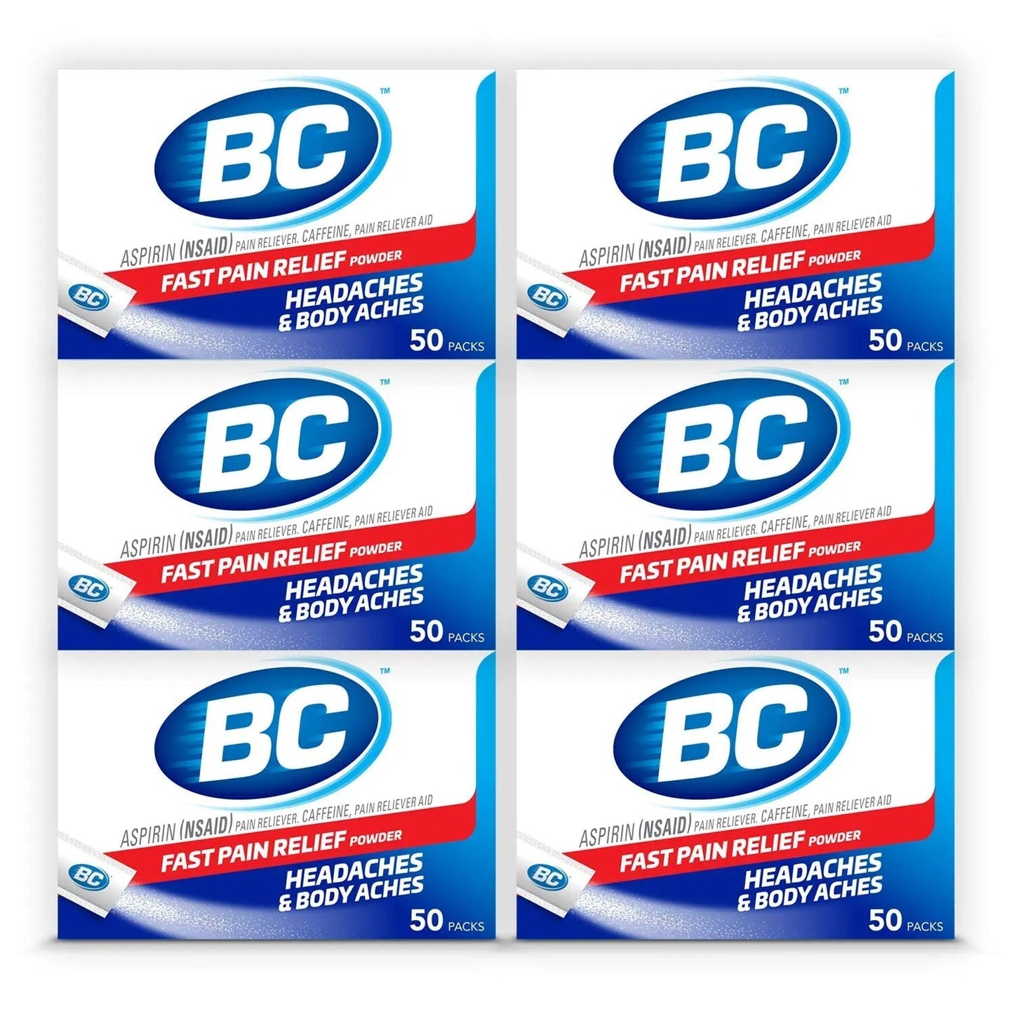 BC Powder Original Strength Pain Reliever, 50 Powder Sticks, 50 Count(Pack of 6) BCBuy Supplements Australia