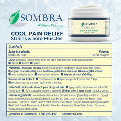Sombra Warm & Cool Pain Relief Gel, Warm Relief for Arthritis and Chronic Pain Pre-Workout Muscle Rub, Cold for Swelling, Soreness, Post-Workout, Free of Artificial Fragrances, 2oz Per Jar SombraBuy Supplements Australia