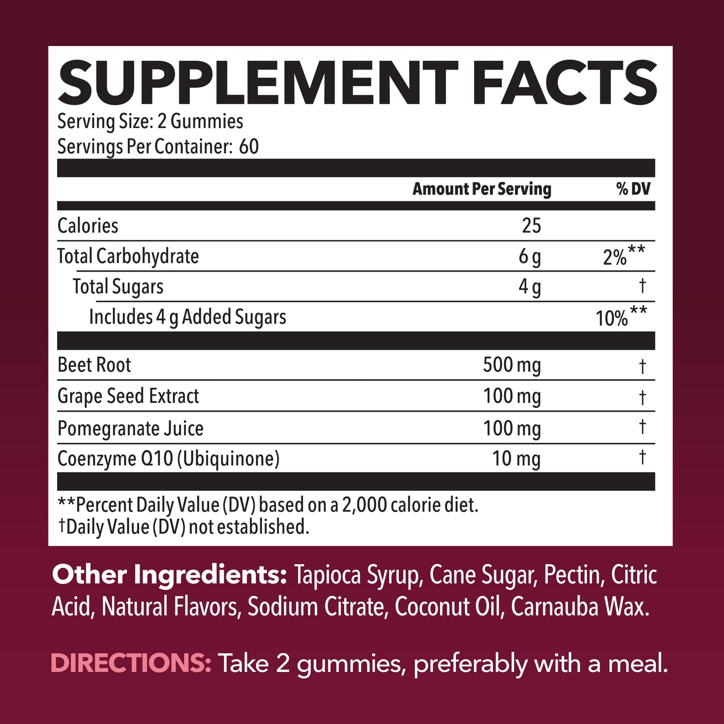 Beet Root Gummies with COQ10 and Grape Seed, Mixed Berry, 30 Servings | Nitric Oxide Supplement with Beetroot, Grape Seed Extract and COQ10 for Performance and Recovery, Vegan, Non-GMO, Gluten-Free