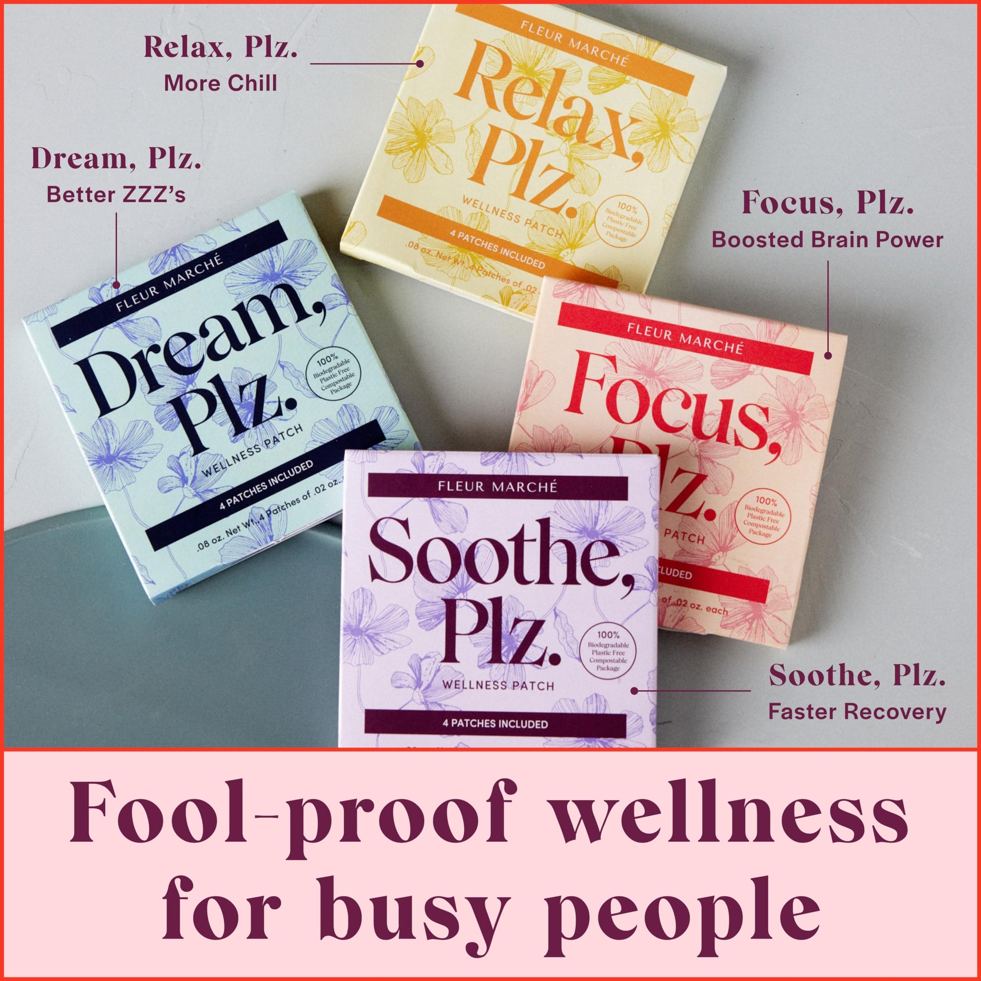 Fleur Marche Soothe, Plz. Botanical Patch - Muscle Recovery Patch with Peppermint Oil & Menthol - Post Night Out, Post Workout, or Daily Relief - Highly Bioavailable - 7 Patches Fleur Marché buy supplements Au