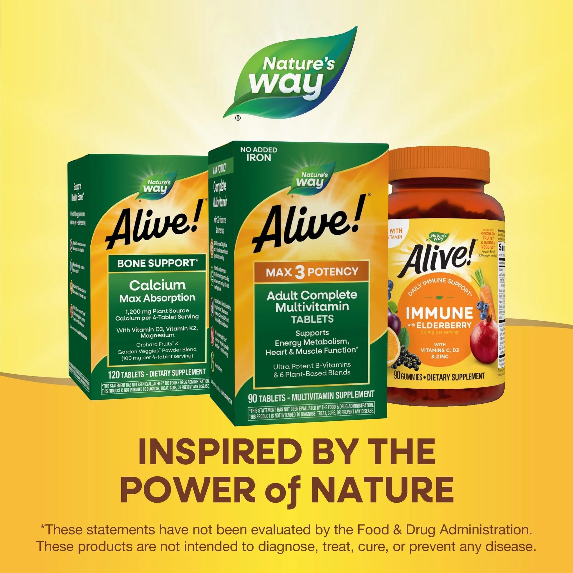 Nature's Way Alive! Max3 Potency Adult Complete Multivitamin, High Potency B-Vitamins to Support Energy Metabolism Nature's Way