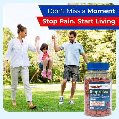 TIME-Cap Labs 500 Tablets Ibuprofen 200mg Coated - Pain Reliever & Fever Reducer (NSAID) for Adults, Helps with Headache, Back Pain, Muscle Aches, Toothaches, Menstrual Cramps & Minor Arthritis Pain TIME-CAP LABS, INC.Buy Supplements Australia