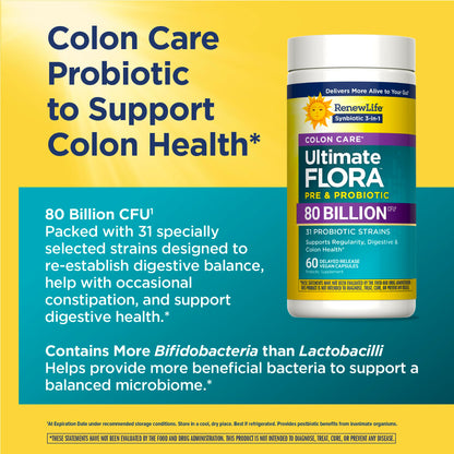 Renew Life Extra Care Digestive Probiotic 50 Billion CFU | 90 Vegetarian Capsules | Supports Digestive, Immune & Respiratory Health | Dairy, Soy and Gluten Free Supplement