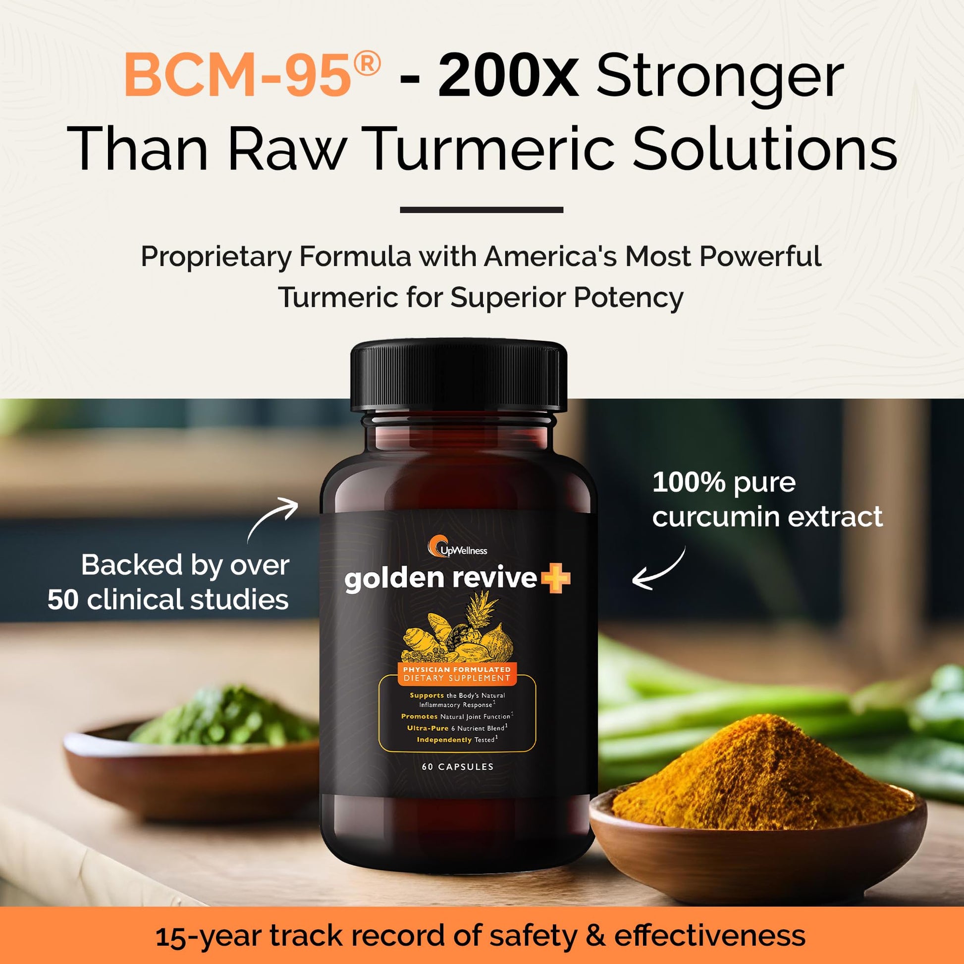 UpWellness Golden Revive + Joint Support Supplement Featuring Turmeric with Black Pepper, Quercetin, and Magnesium- Turmeric Boswellia Supplement - 6 Active Ingredients - 60 Capsules, 3 Pack UpWellnessBuy Supplements Australia