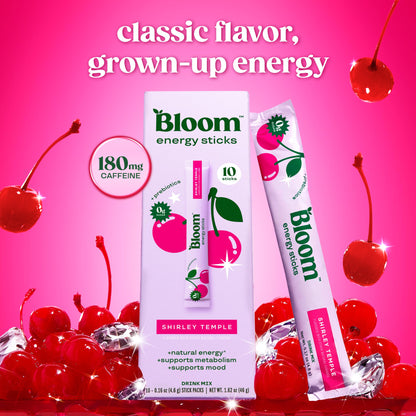 Bloom Nutrition Energy Drink Powder Packets, Strawberry Watermelon, 10 Ct | Sugar Free Drink Mix with L-Theanine, B Vitamins & Natural Caffeine, On the Go Powder Sticks for Natural Energy, 10 Calories