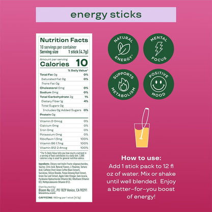 Bloom Energy Sticks Cherry Lime and Hydration Sticks Rocket Blast Bundle