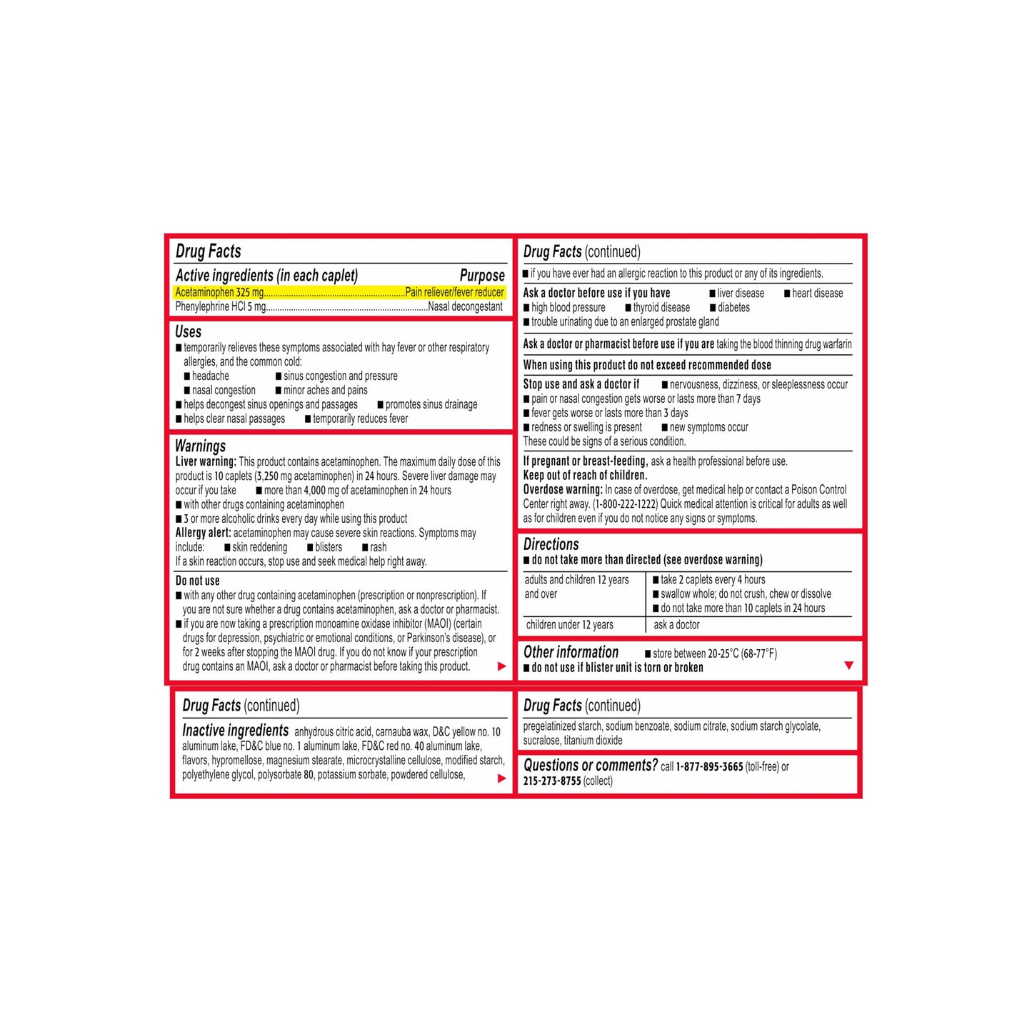 Tylenol Sinus + Headache Daytime Non-Drowsy Relief Caplets, Acetaminophen 325mg, Phenylephrine HCI 5mg, Nasal Decongestant for Sinus Pain, Headache & Nasal Congestion Relief, Fever Reduction, 24 Count Tylenol buy supplements Au